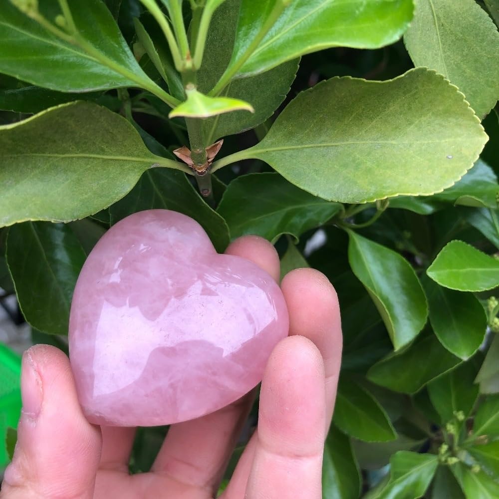 Amazon.co.jp: WAHOM 3 個の天然ローズクォーツ ハート型縞瑪瑙